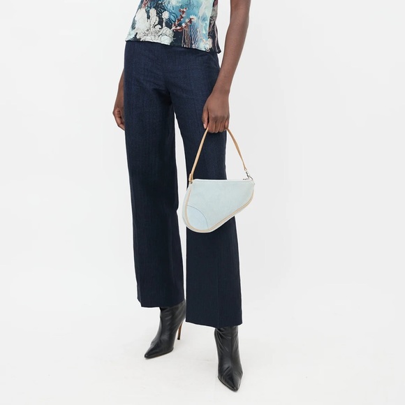 Dior Light Blue Saddle Denim Mini Shoulder Bag - Picture 2 of 13